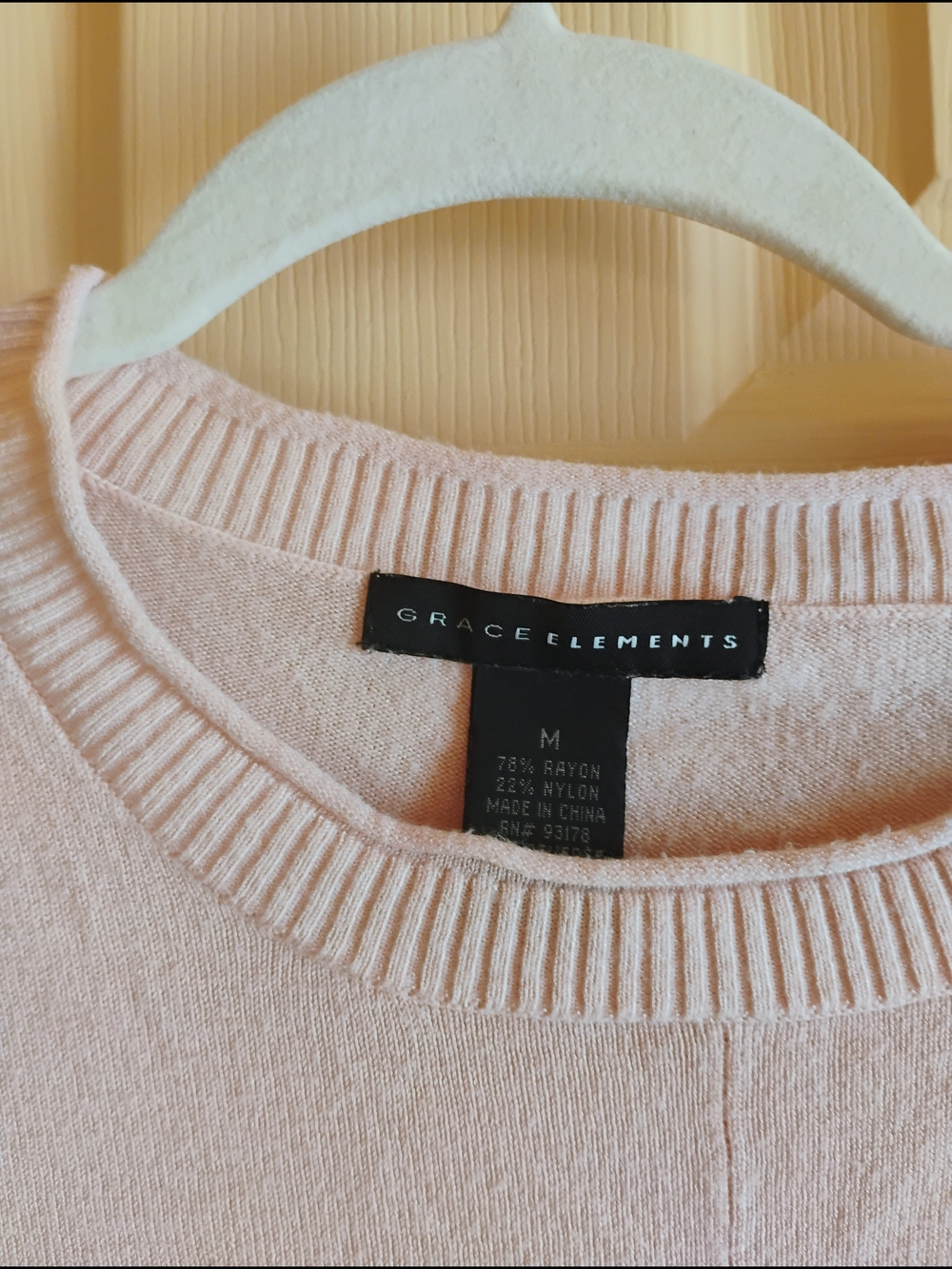 Grace Elements Blush Pink Crewneck Maternity Sweater